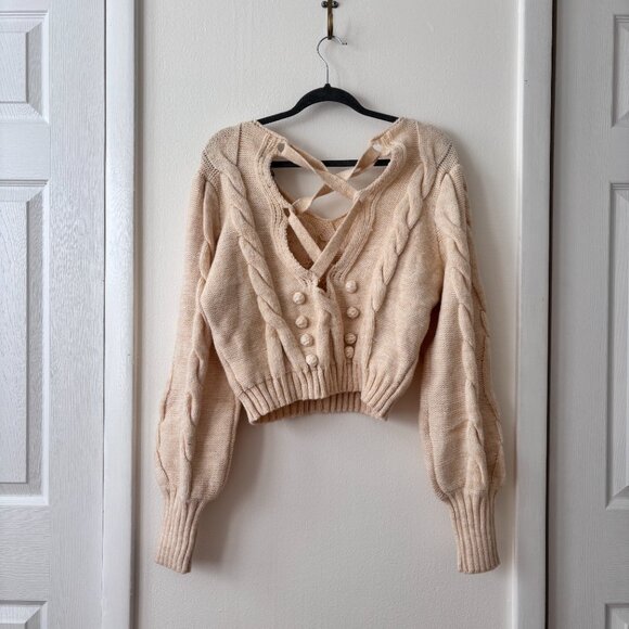 MINKPINK Amina Bobble Sweater in Oat - Picture 9 of 10